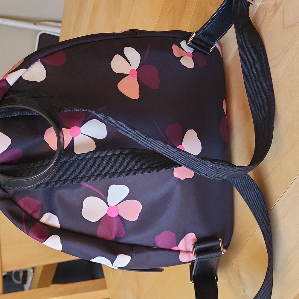 Kate Spade Black and Pink Floral Backpack - Picture 2 of 6